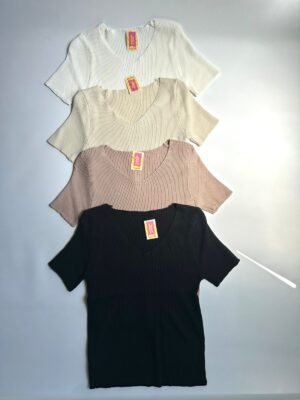 Remera Tejida Escote en V