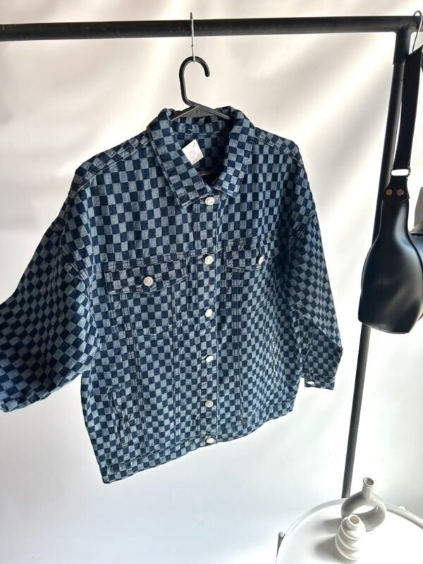 Campera Cuadrillé Jeans Oversize